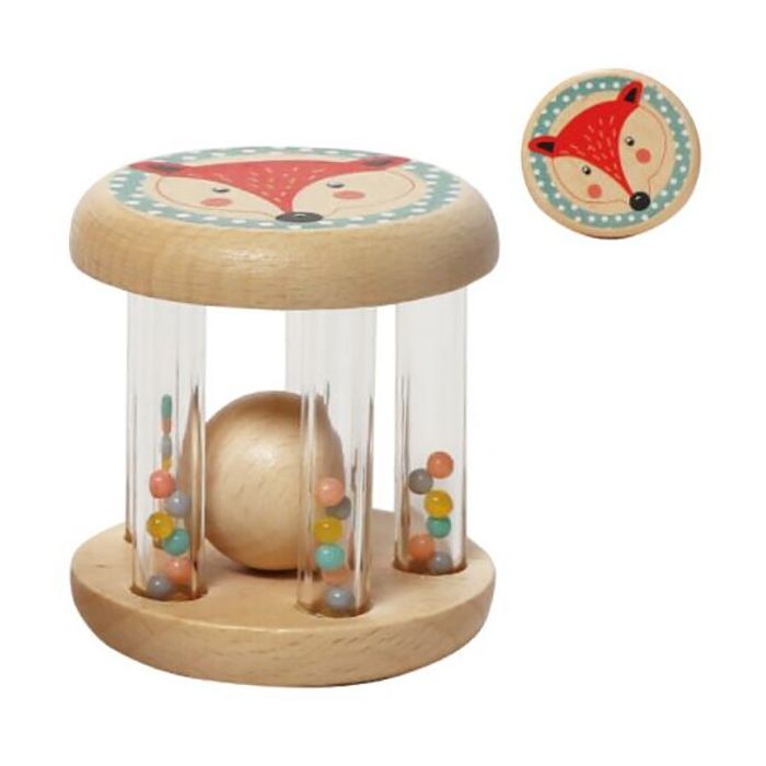 Houten baby rammelaar vos Houten baby rammelaar vos