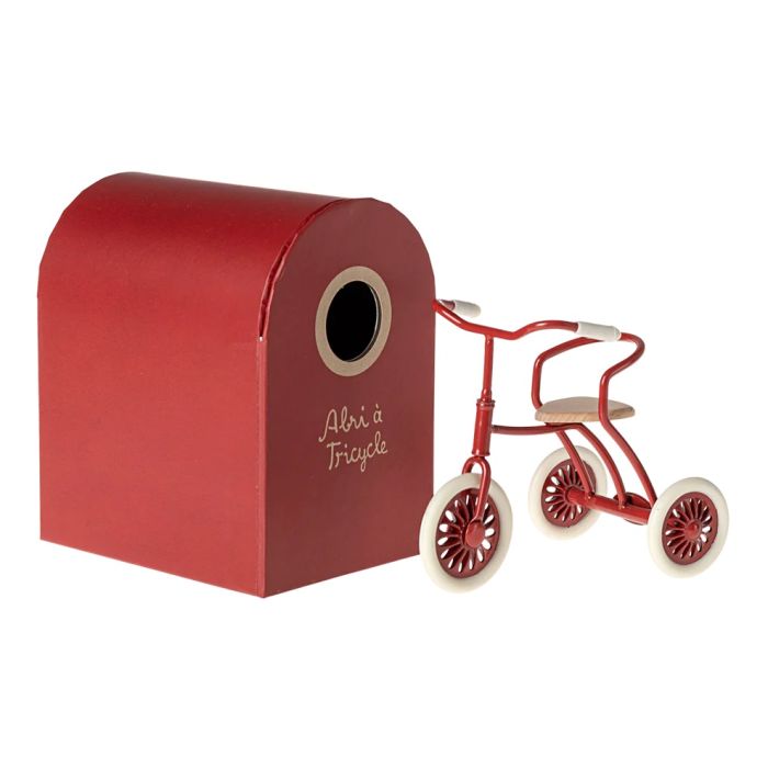 Maileg poppen driewieler Rood 9cm (Abri à tricycle, Mouse - Red) Maileg poppen driewieler Rood 9cm (Abri à tricycle, Mouse - Red)