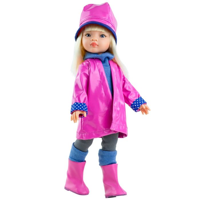 Paola Reina Aziatische pop Amigas Manica met roze jas 32cm Paola Reina Aziatische pop Amigas Manica met roze jas 32cm