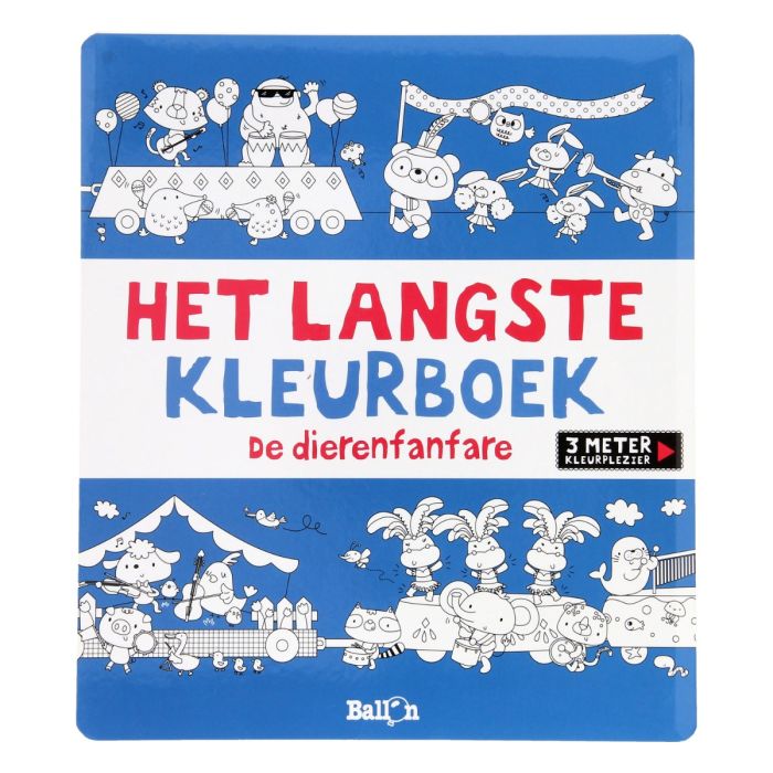 €4,99 Ballon Het Langste Kleurboek Dierenfanfare 3 meter €4,99 Ballon Het Langste Kleurboek Dierenfanfare 3 meter