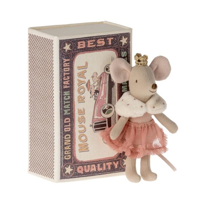 Maileg Prinses Muis Kleine zus 11cm (Princess mouse, Little sister in matchbox)