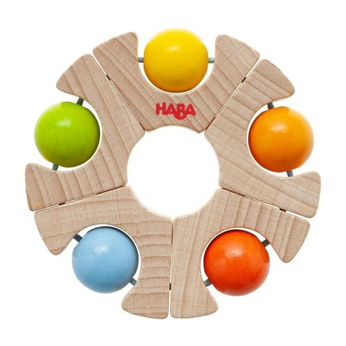 Haba Grijpfiguur rammelaar hout Knikkerwiel Haba Grijpfiguur rammelaar hout Knikkerwiel
