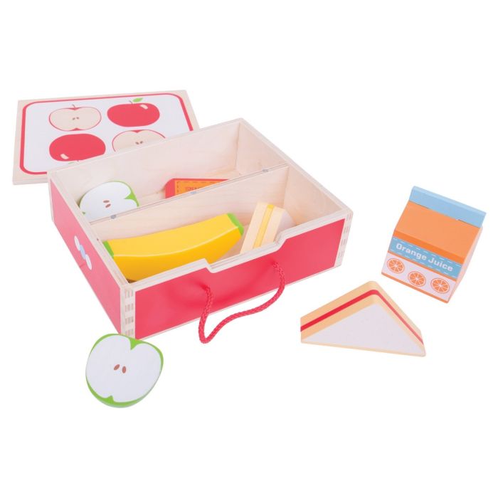 Bigjigs houten gevulde lunchbox speeleten hout Bigjigs houten gevulde lunchbox speeleten hout