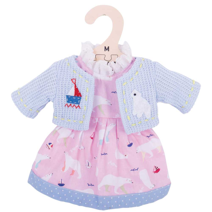 Bigjigs ijsberen jurk met vestje (M) Polar Bear Pink Dress Medium poppenkleren poppenkleding kleertjes pop Bigjigs ijsberen jurk met vestje (M) Polar Bear Pink Dress Medium poppenkleren poppenkleding kleertjes pop