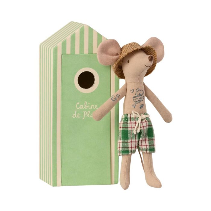 Maileg Muis Vader strandhuisje 17.5cm (Beach mice Dad in Cabin de Plage) Maileg Muis Vader strandhuisje 17.5cm (Beach mice Dad in Cabin de Plage)