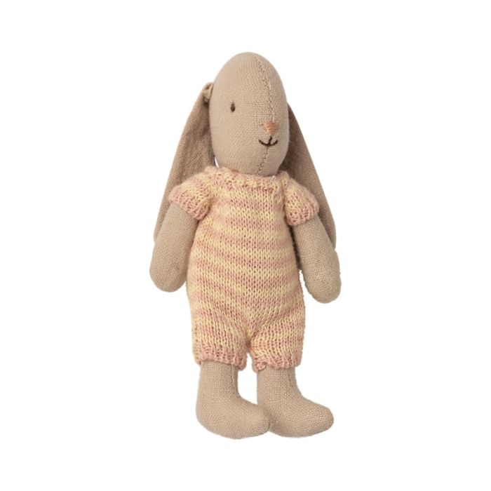 Maileg knuffelkonijn bunny in romper roze (micro) 11cm