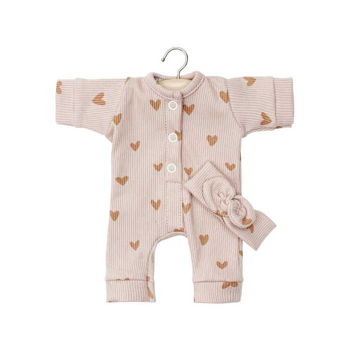 Minikane Jumpsuit met haarband Hartjes voor Babies pop 28cm Minikane Jumpsuit met haarband Hartjes voor Babies pop 28cm
