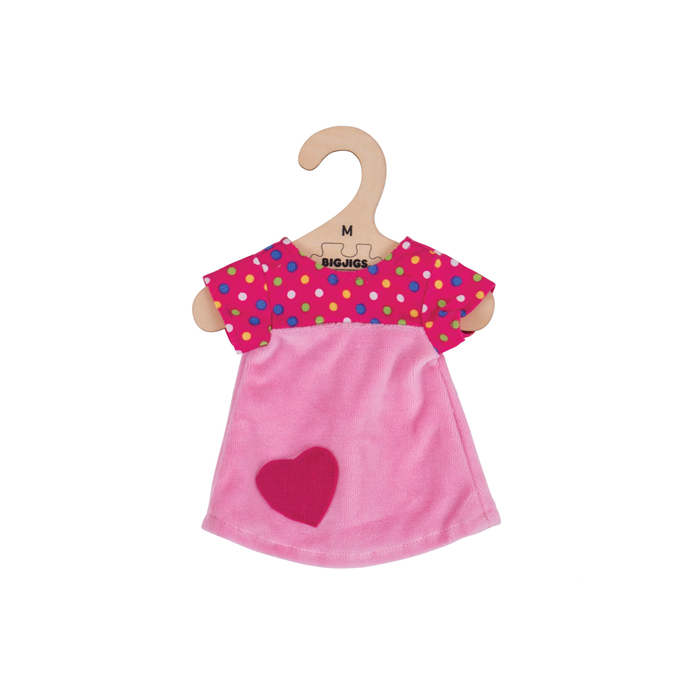 Bigjigs roze jurk met stippen (M) 34cm pink dress with spots poppenkleren poppenkleding poppenkleertjes Bigjigs roze jurk met stippen (M) 34cm pink dress with spots poppenkleren poppenkleding poppenkleertjes