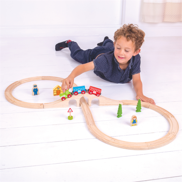 €32,95 Bigjigs houten trein set treinbaan hout treinset treinrail figure of 8 €32,95 Bigjigs houten trein set treinbaan hout treinset treinrail figure of 8