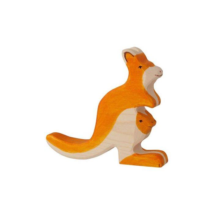 Holtztiger kangoeroe met jong 15cm Holtztiger kangoeroe met jong 15cm