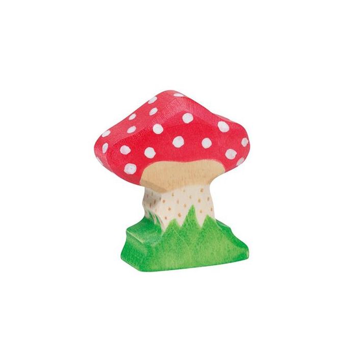Holztiger houten Paddenstoel / Vliegenzwam 5cm Holztiger houten Paddenstoel / Vliegenzwam 5cm