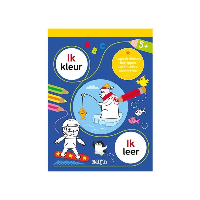 €5,20 Ballon Ik Kleur, Ik Leer boek Blauw 5+ doeboek spelletjesboek leerboek