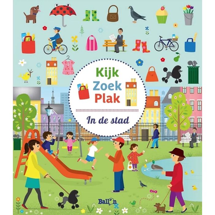 Ballon Kijk, zoek en plakboek: In de stad