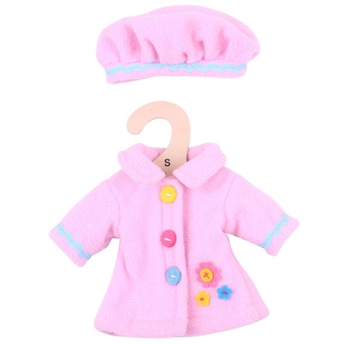 €8,95 Bigjigs roze jas met muts (S) poppenkleding poppenkleren 