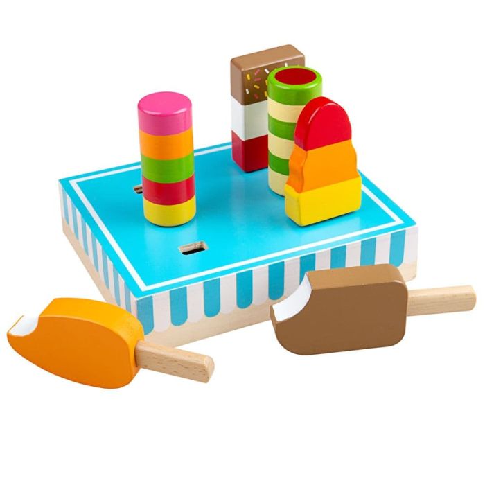 Bigjigs houten ijsjes in houder ice lollies 