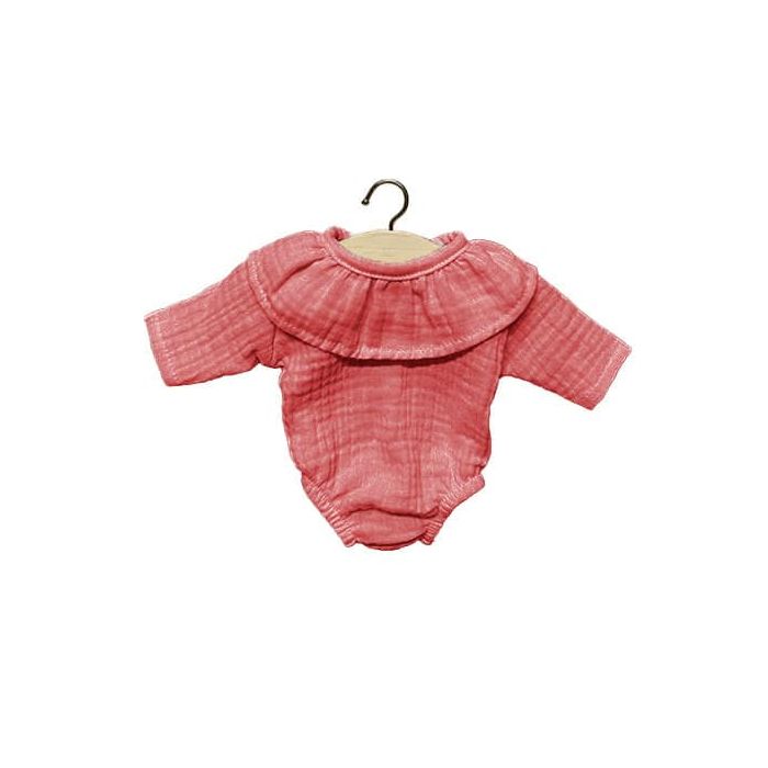 Minikane Colette katoenen bodysuit marsala voor Gordi pop 34cm Minikane Colette katoenen bodysuit marsala voor Gordi pop 34cm