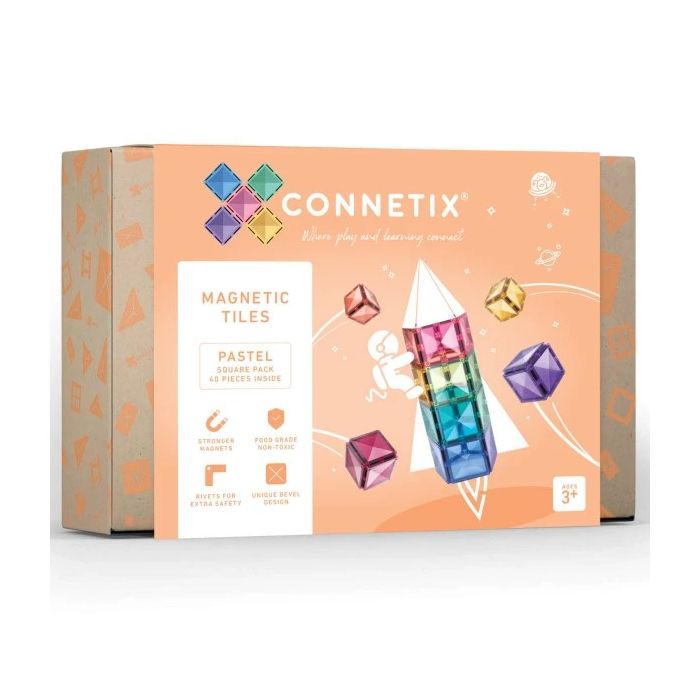 Connetix Pastel Square Pack 40 delig Magnetisch speelgoed