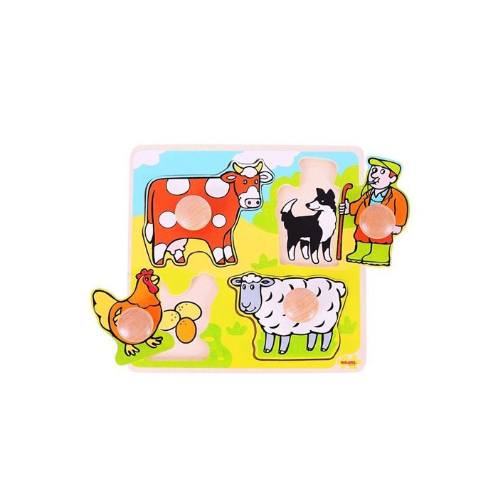 Bigjigs houten eerste puzzel boerderij hout My First Peg Puzzle Farm Bigjigs houten eerste puzzel boerderij hout My First Peg Puzzle Farm