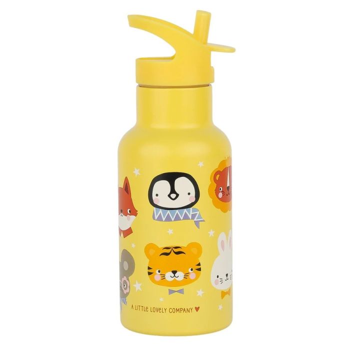 A Little Lovely Company 350ml RVS Drinkfles Dierenvriendjes