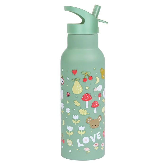 A Little Lovely Company 500ml RVS Drinkfles Joy XL A Little Lovely Company 500ml RVS Drinkfles Joy XL