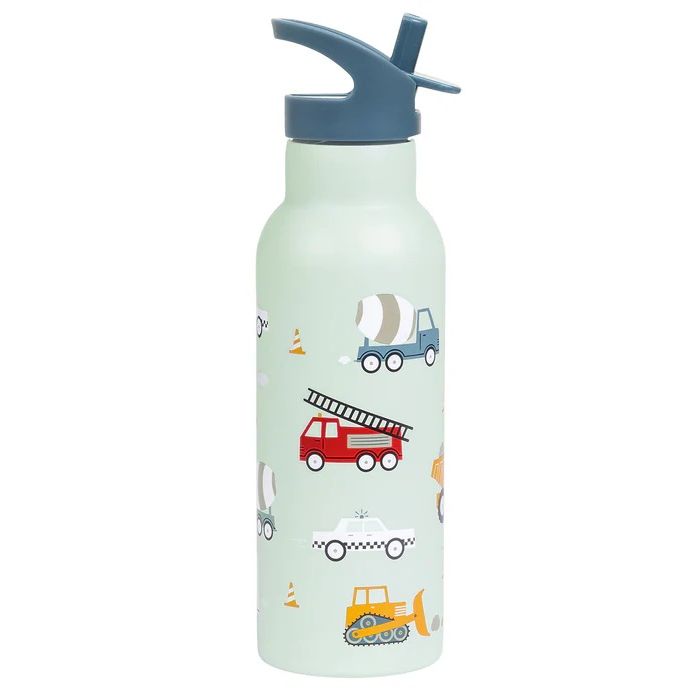 A Little Lovely Company 500ml RVS Drinkfles Voertuigen XL