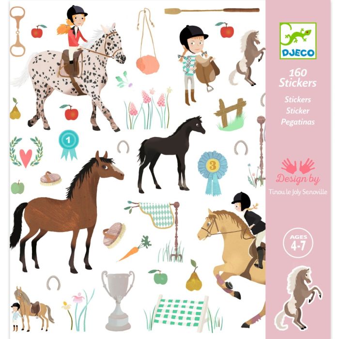 Djeco stickers Paarden 160 stuks Djeco stickers Paarden 160 stuks