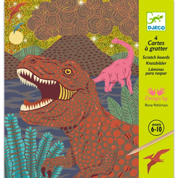 Djeco kraskaarten Scratch Dinosaurus Djeco kraskaarten Scratch Dinosaurus