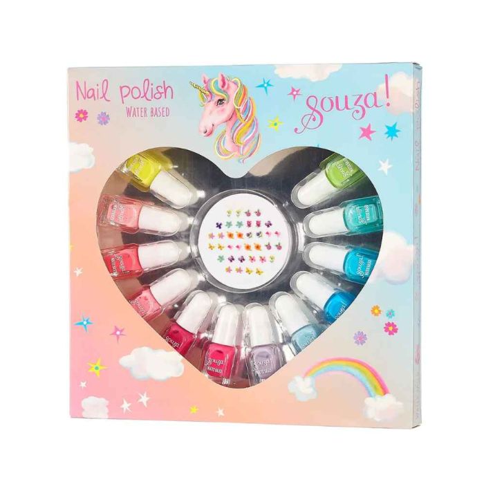 Souza Nagellak cadeauset 12 kleuren met nagelstickers Souza Nagellak cadeauset 12 kleuren met nagelstickers