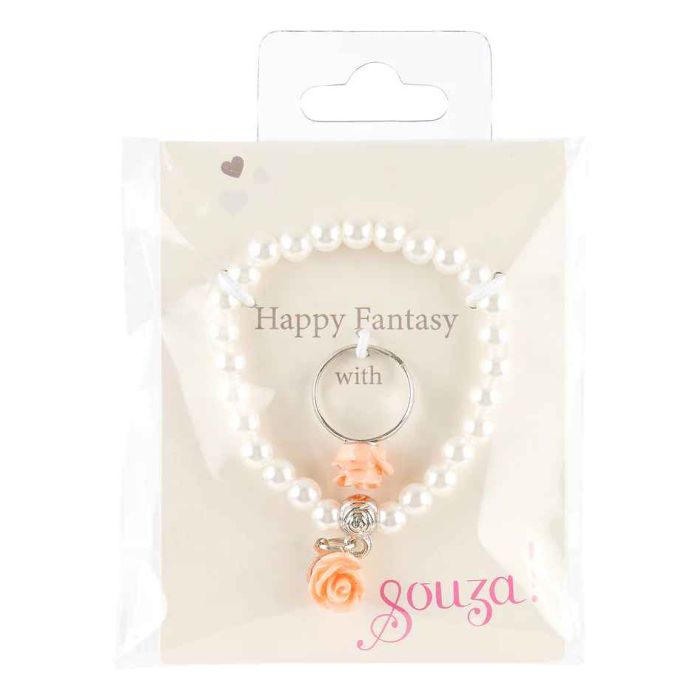 Souza Cadeauset armband en ring Parels met roosje Souza Cadeauset armband en ring Parels met roosje