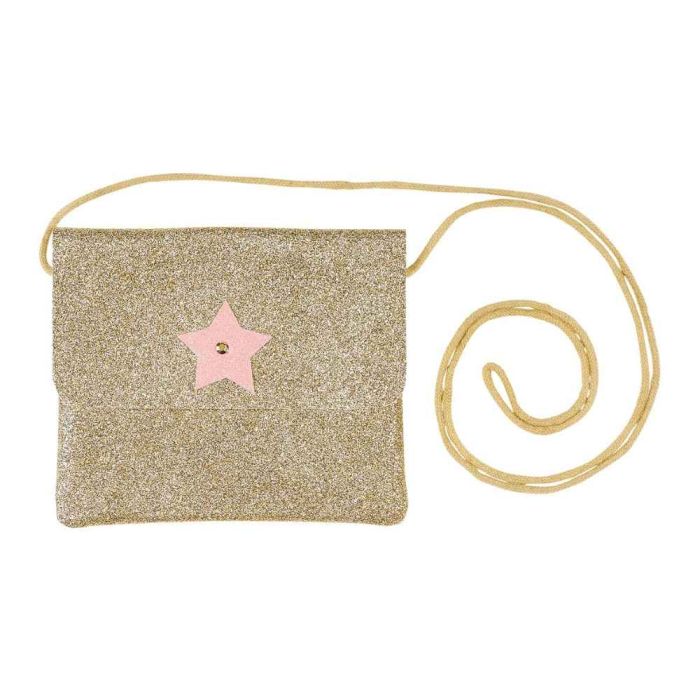 Souza Tas Bapke goud glitter met roze ster Souza Tas Bapke goud glitter met roze ster