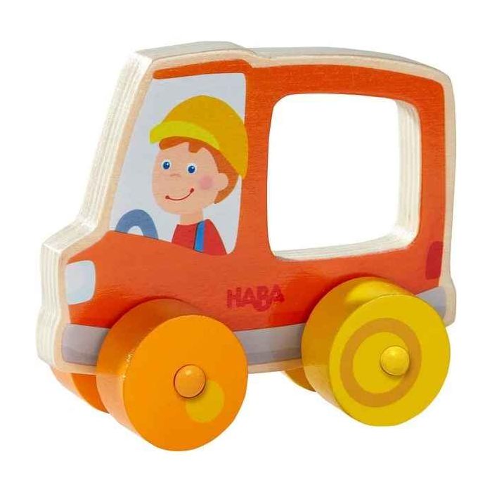 Haba houten duwfiguur Vuilniswagen Haba houten duwfiguur Vuilniswagen