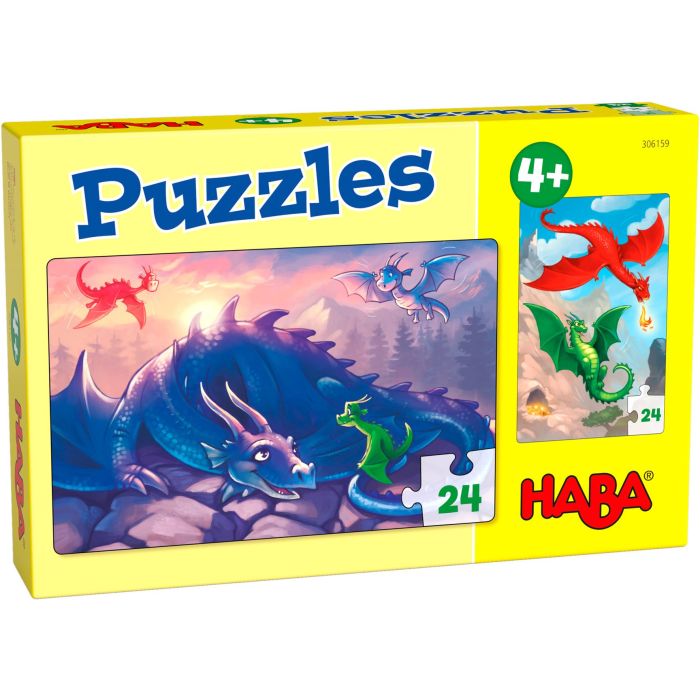 Haba puzzel 2-in-1 Draken 2x24 stukjes draak dragon Haba puzzel 2-in-1 Draken 2x24 stukjes draak dragon