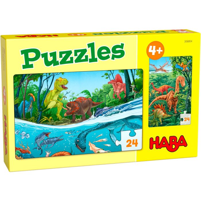 Haba 2-in-1-Puzzel Dino's 24 stukjes 4+ Haba 2-in-1-Puzzel Dino's 24 stukjes 4+