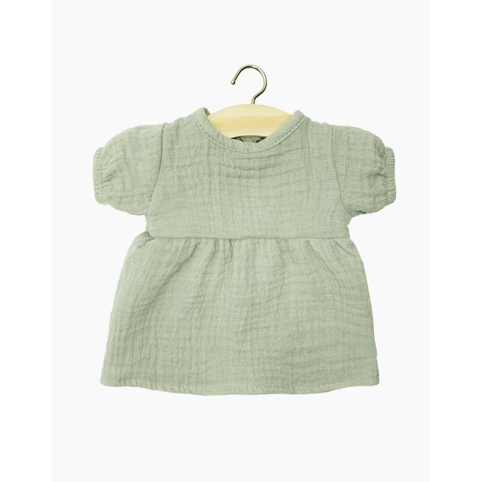 Minikane jurkje double gaze groen (voor Babies pop 28cm) Minikane jurkje double gaze groen (voor Babies pop 28cm)