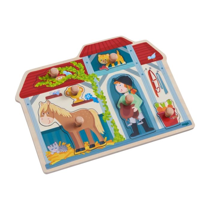 Haba Houten Inlegpuzzel In de Paardenstal Haba Houten Inlegpuzzel In de Paardenstal