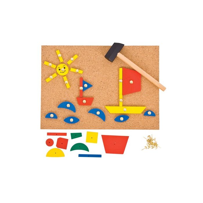 Bigjigs houten hamertje tik hout pin a shape Bigjigs houten hamertje tik hout pin a shape