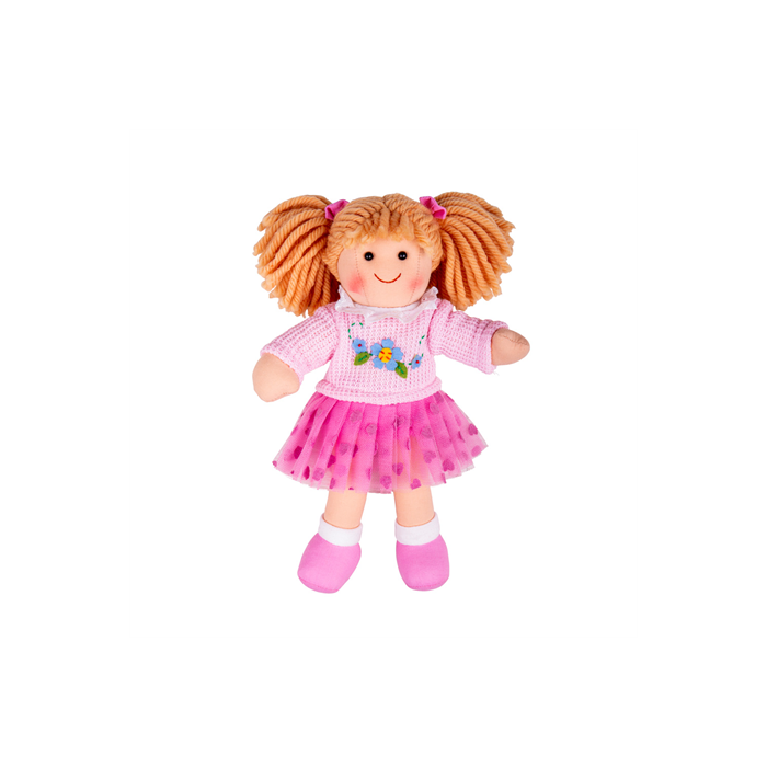 €12.99 Bigjigs stoffen pop Jasmin 28 cm popje stof lappen doll