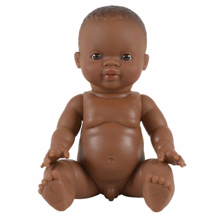 Paola Reina bruine pop Gordi Bonifacio donkere jongenspop 34cm babypop minikane