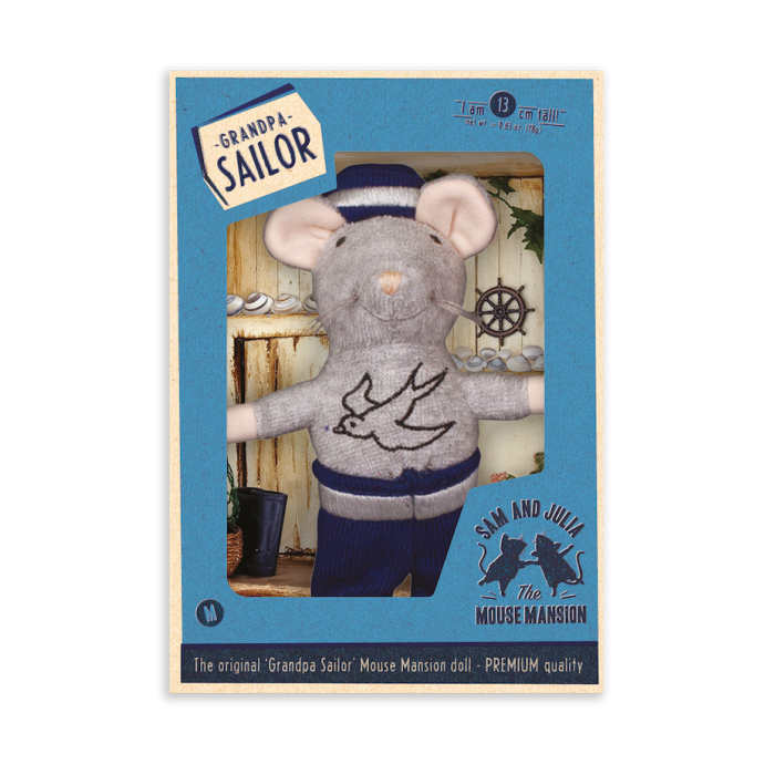 Het Muizenhuis knuffel muis Opa Zeeman 12cm pluche Grandpa Sailor Het Muizenhuis knuffel muis Opa Zeeman 12cm pluche Grandpa Sailor
