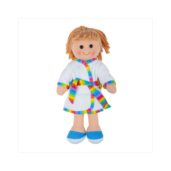 Bigjigs stoffen pop Michelle 34 cm stof lappen popje doll Bigjigs stoffen pop Michelle 34 cm stof lappen popje doll