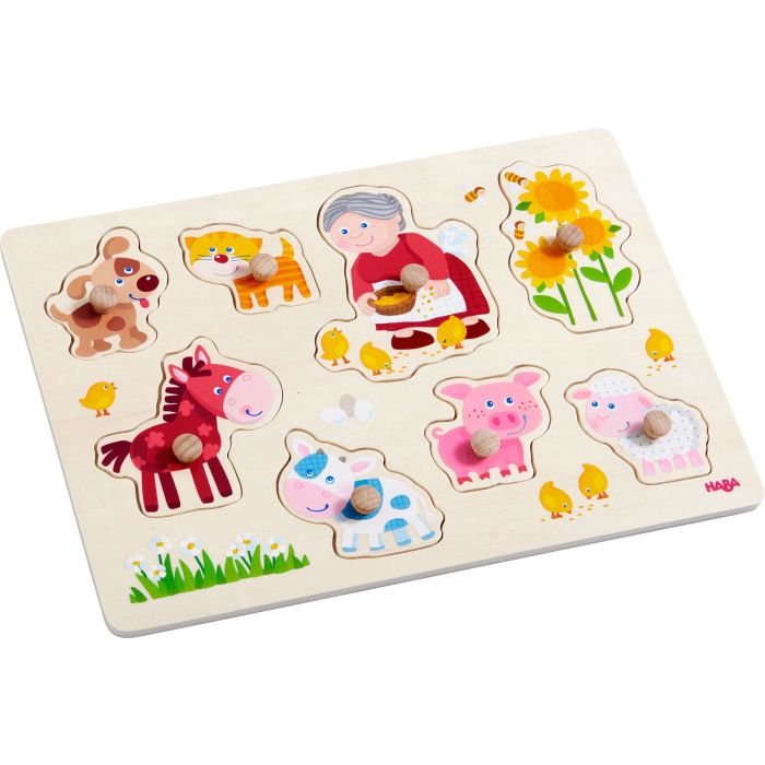 Haba houten puzzel hout Inlegpuzzel Oma Linda's Dieren 8 stukjes Haba houten puzzel hout Inlegpuzzel Oma Linda's Dieren 8 stukjes