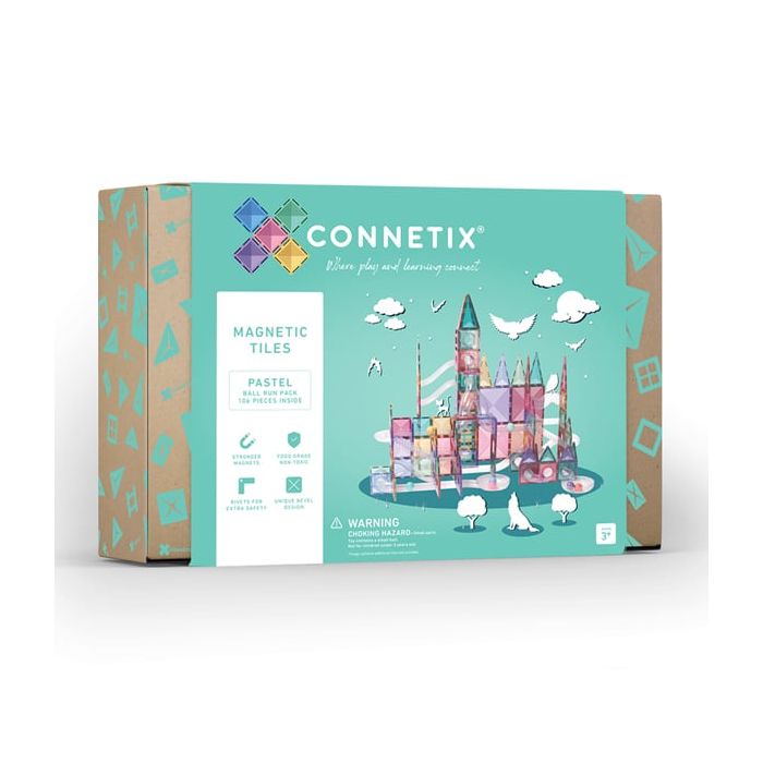 Connetix Pastel Ball Run 106 delig Knikkerbaan Magnetisch speelgoed