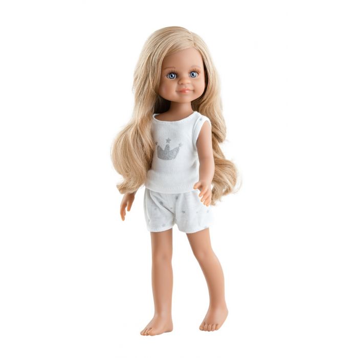 Paola Reina / Minikane pop Amigas Simona (lichtgetint) met pyjama 32cm Paola Reina / Minikane pop Amigas Simona (lichtgetint) met pyjama 32cm