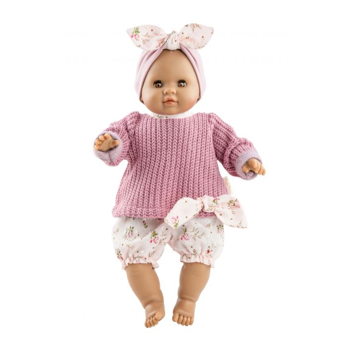 Paola Reina pop Manus Alberta roze trui en broek 36 cm