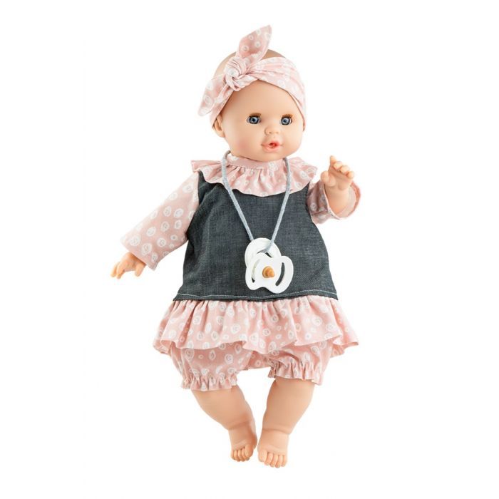 Paola Reina pop Sonia Roze/Jeans met geluid (mechanisme) 36cm