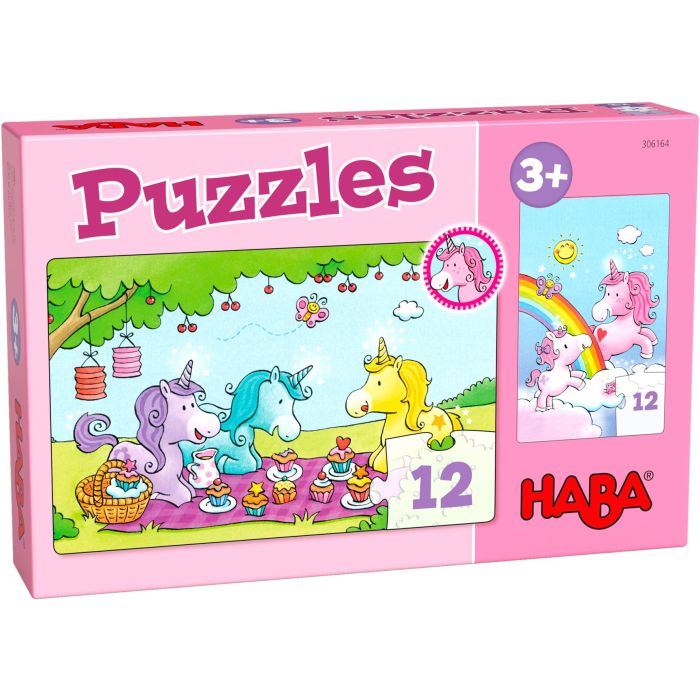 Haba 2-in-1 puzzel Eenhoorn Unicorn Rosalie 2x12 stukjes