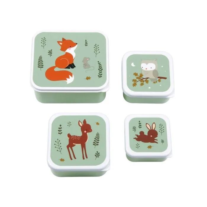 A little lovely company lunch en snack box set Bosvriendjes saliegroen A little lovely company lunch en snack box set Bosvriendjes saliegroen