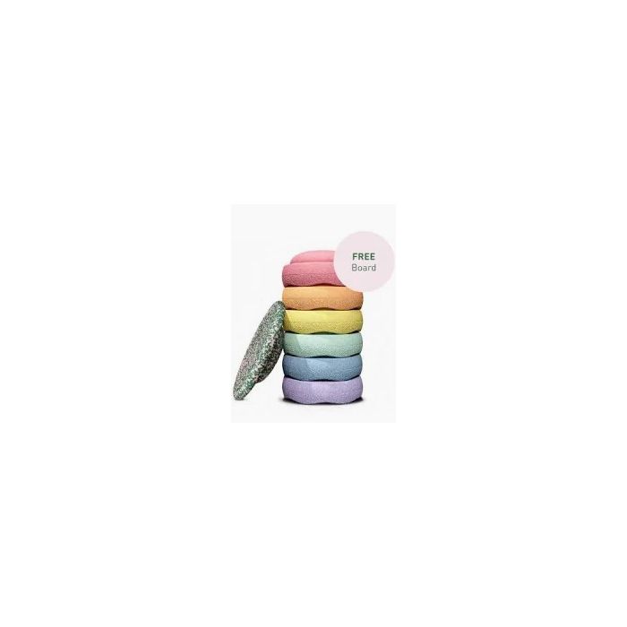 Stapelstein Rainbow Set Special Edition Pastel Blush Pink 6 stapelstenen + Gratis balansbord t.w.v. €39.89