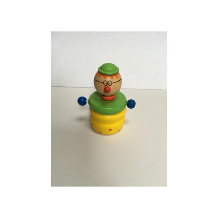 Tandendoosje, tandendoos geel jongetje bril sprookje haarlokdoosje, hout, houten