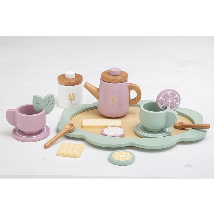 Houten thee servies Houten thee servies